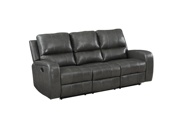LINTON LEATHER SOFA W/DUAL RECLINER-GRAY image